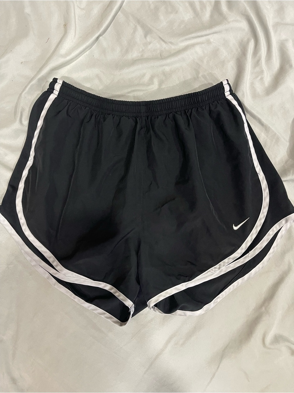 Nike Women's Black and White Athletic Shorts